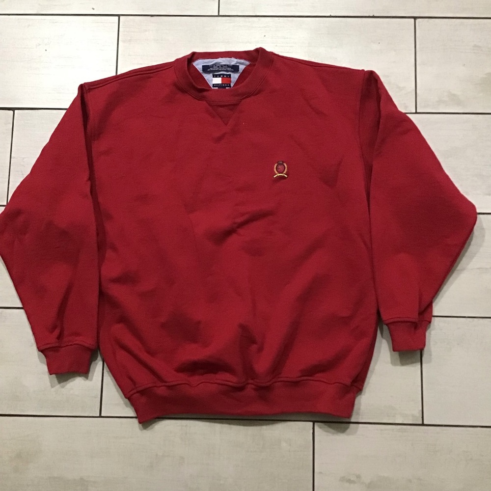 Tommy Hilfiger Red Crew Neck Sweater